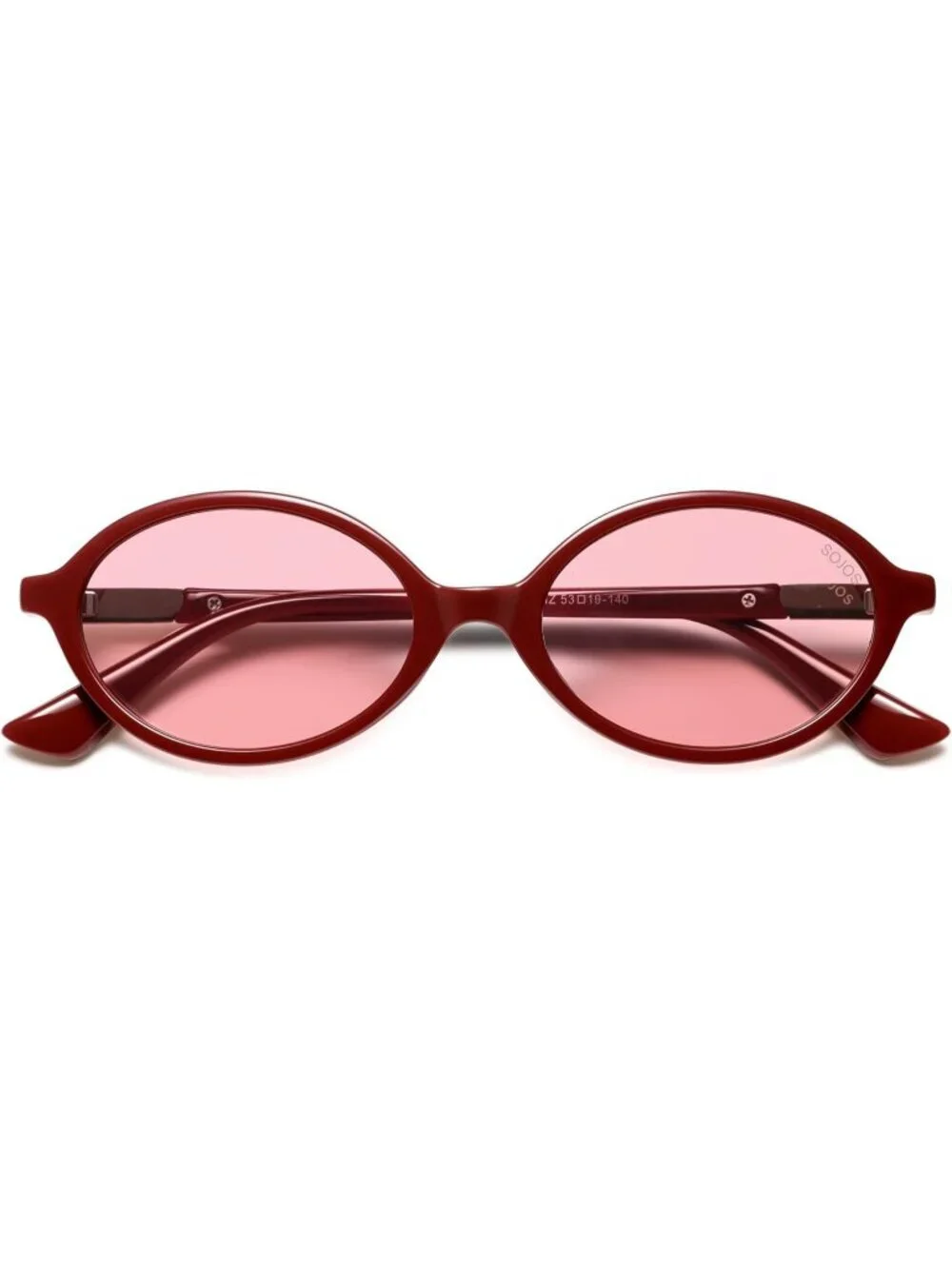 SOJOS Women's Light Red Polarized Retro Oval Sunglasses Vintage Trendy Designer